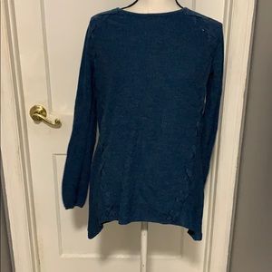 Design History | long sleeve sweater lace up detail | size S